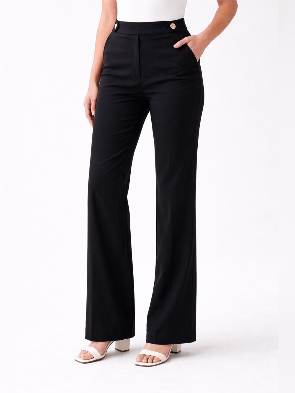 Counterparts Black High-Rise Wide Leg Trousers